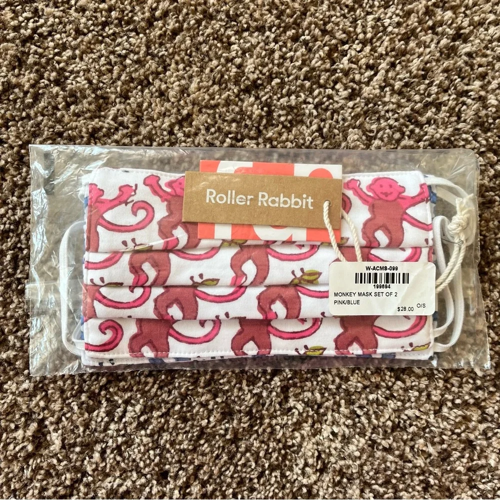 NWT Roller Rabbit Face Masks set of 2